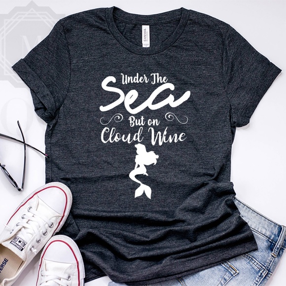 Little Mermaid theme Funny Drinking Tee for Women - Picture 1 of 4